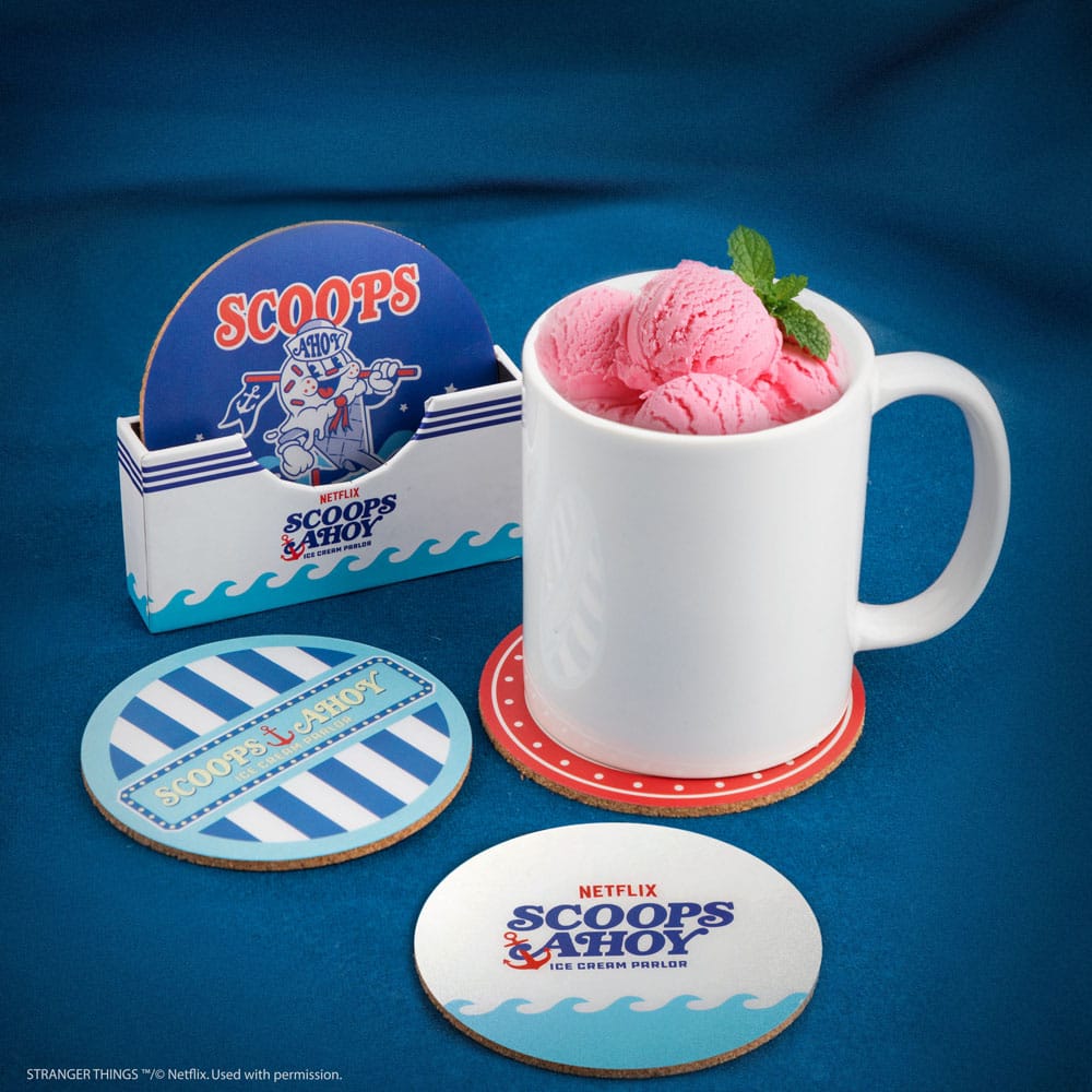 Cinereplicas Stranger Things Scoops Ahoy Untersetzer 4er-Pack