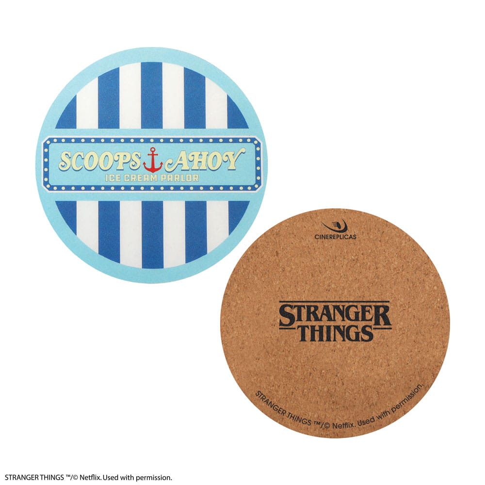 Cinereplicas Stranger Things Scoops Ahoy Untersetzer 4er-Pack