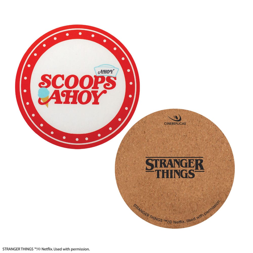 Cinereplicas Stranger Things Scoops Ahoy Untersetzer 4er-Pack