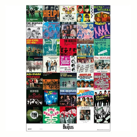 Close Up Beatles Singles Poster