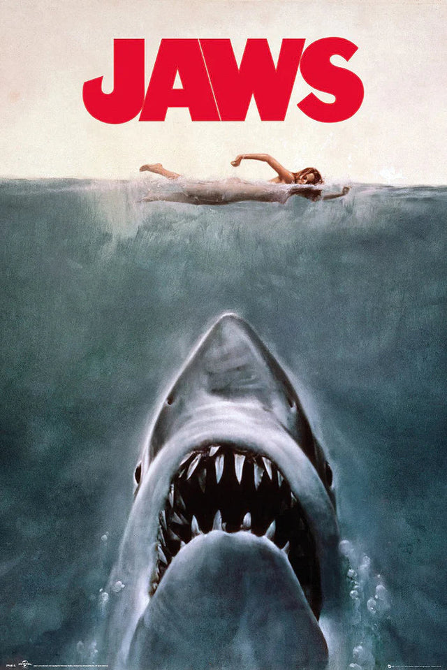 Close Up Der Weiße Hai Jaws Key Art Poster