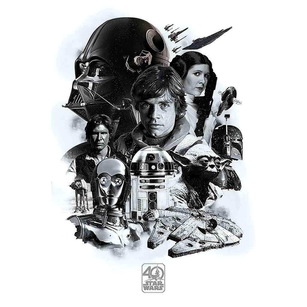 Close Up Star Wars 40th Anniversary Montage Poster