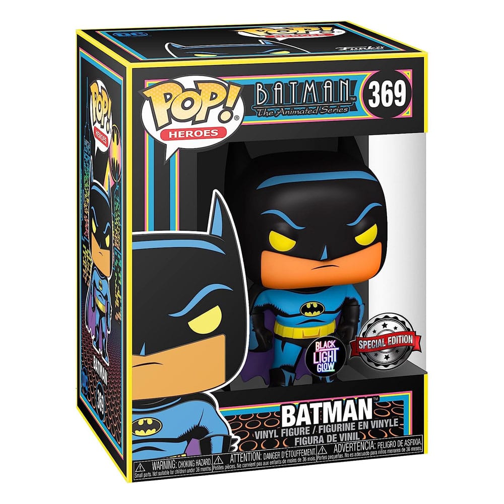 DC Comics POP! Heroes Vinyl Figur Batman(Black Light) 9 cm