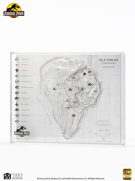 Elite Creature Collectibles Jurassic Park Isla Nublar Topographische Karte