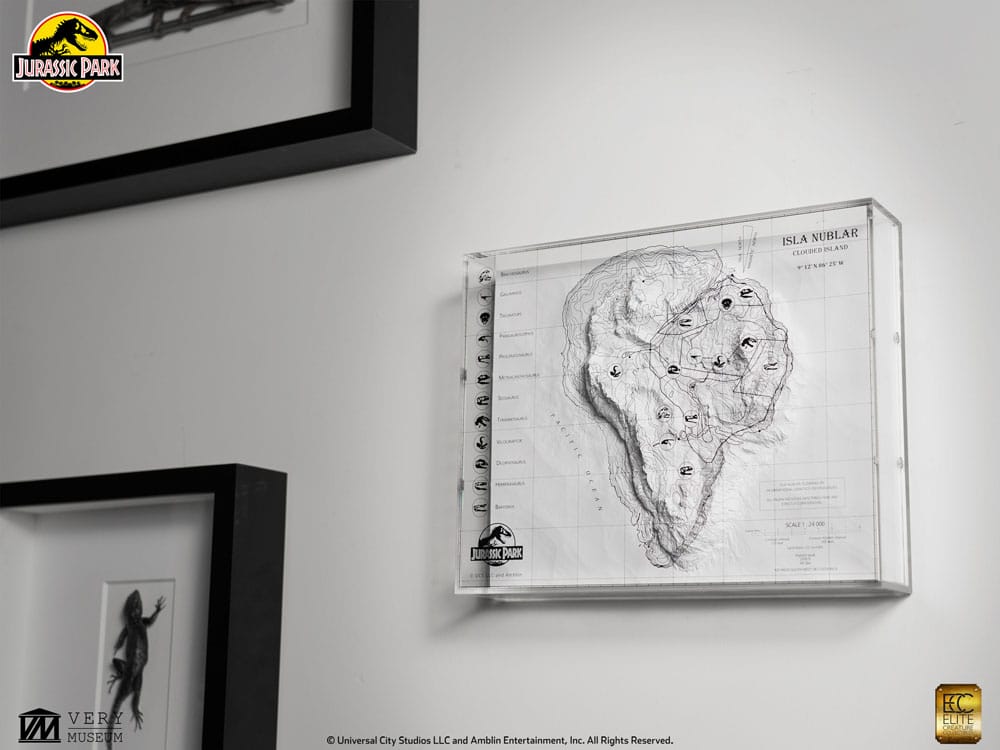 Elite Creature Collectibles Jurassic Park Isla Nublar Topographische Karte