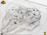 Elite Creature Collectibles Jurassic Park Isla Nublar Topographische Karte