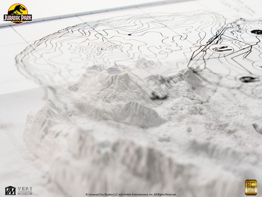 Elite Creature Collectibles Jurassic Park Isla Nublar Topographische Karte