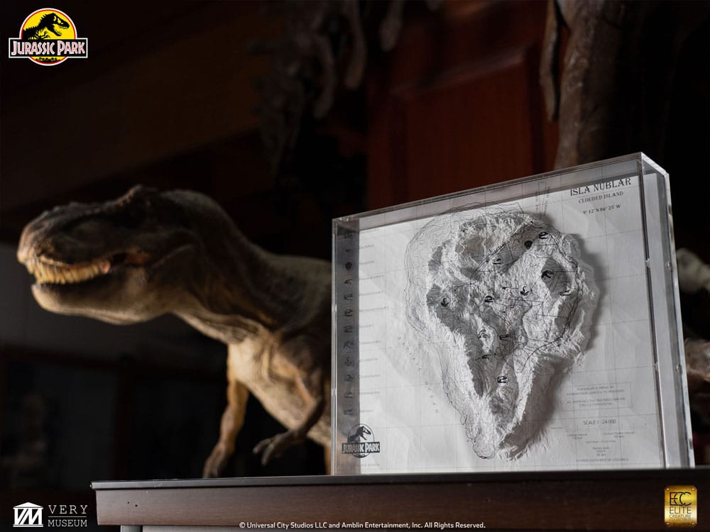 Elite Creature Collectibles Jurassic Park Isla Nublar Topographische Karte