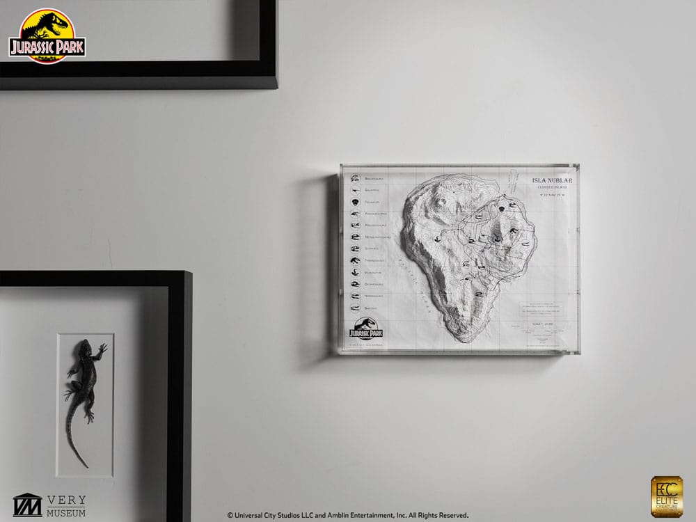 Elite Creature Collectibles Jurassic Park Isla Nublar Topographische Karte