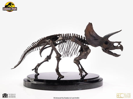 Elite Creature Collectibles Jurassic Park Triceratops Fossil Skeleton Bronze 1/24 Statue