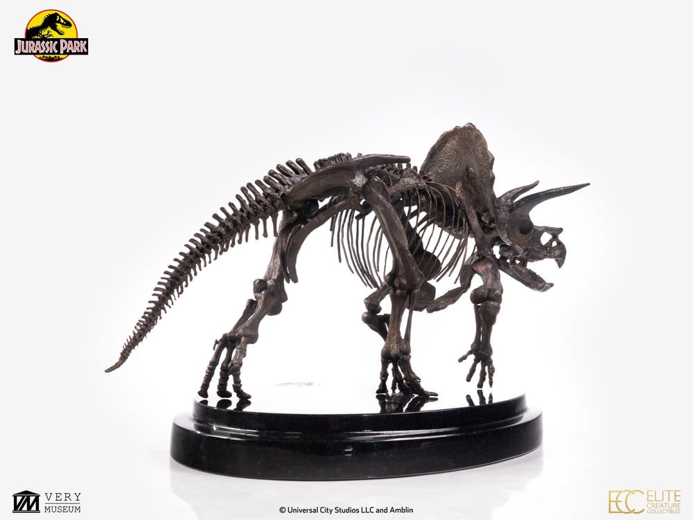 Elite Creature Collectibles Jurassic Park Triceratops Fossil Skeleton Bronze 1/24 Statue