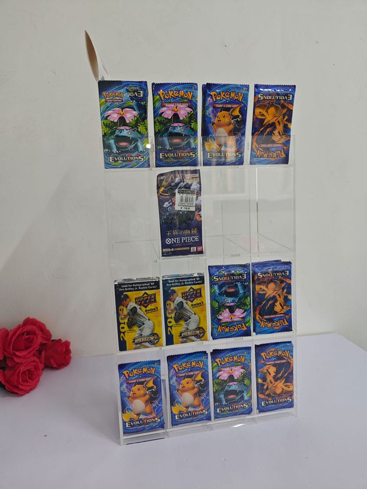 Evoretro Acryl Verkaufsdisplay Thekendisplay für Trading Card Booster Packs
