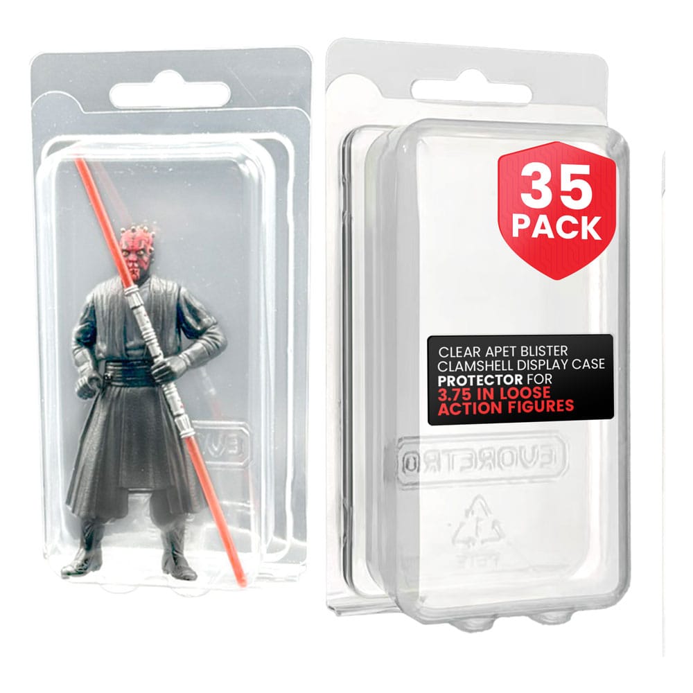 Evoretro Clamshell PET Gehäuse 35er-Pack für Actionfiguren XL