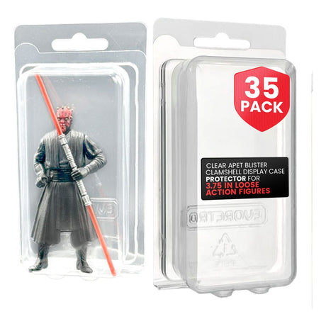 Evoretro Clamshell PET Gehäuse 35er-Pack für Actionfiguren XL