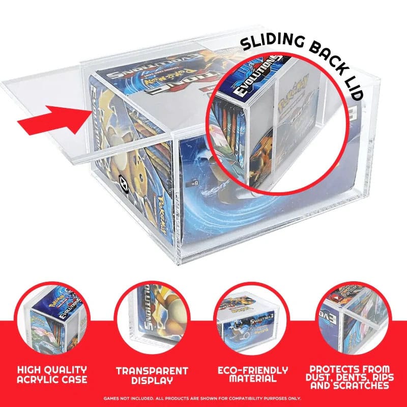 Evoretro Evoretro Booster Boxen / Elite Trainer Boxes Ver. 1 Acryl Display Case für Sliding Lid with