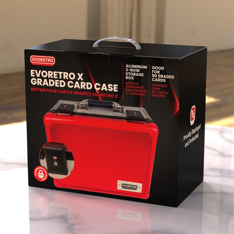 Evoretro Evoretro Trading Card Aufbewahrungsbox für 90 Karten X Rot und Silber
