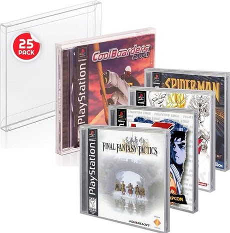 Evoretro Nintendo PS1/Single CD/Dreamcast (Jewel Case) PET Gehäuse 25er-Pack Games
