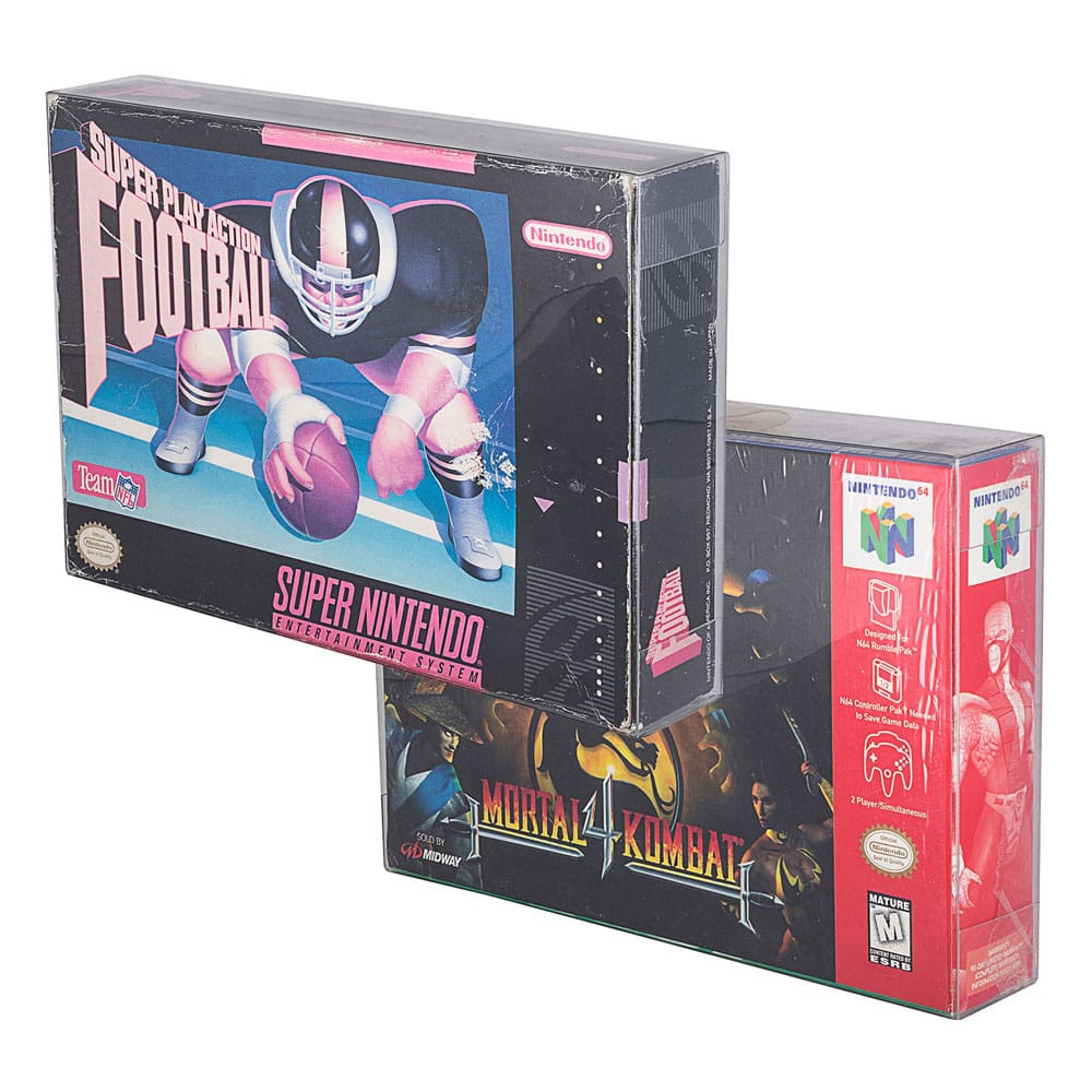 Evoretro Super Nintendo/Nintendo 64/SNES/N64 für Spiele 25er-Pack PET Geh use proper capitalization