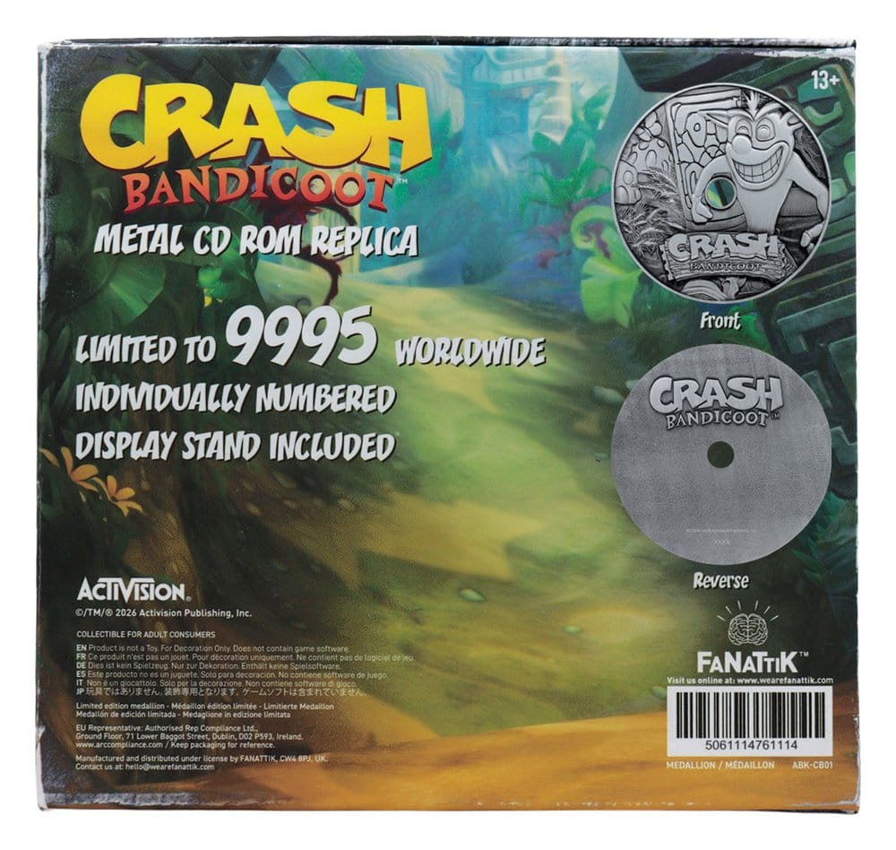 FaNaTtik Crash Bandicoot Metal CD-ROM Collectible Limited Edition Replik