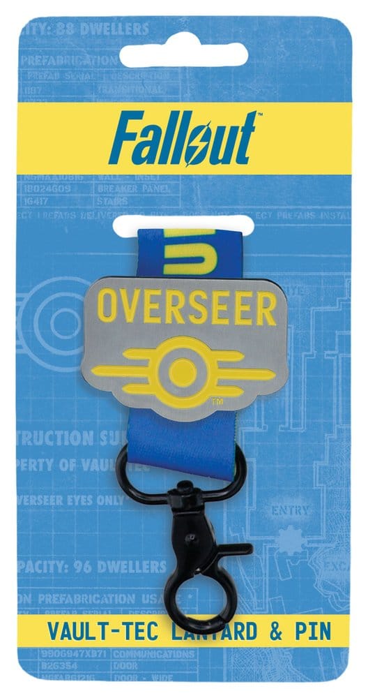 FaNaTtik Fallout Vault-Tec Overseer Schlüsselband & Ansteck-Pin Set