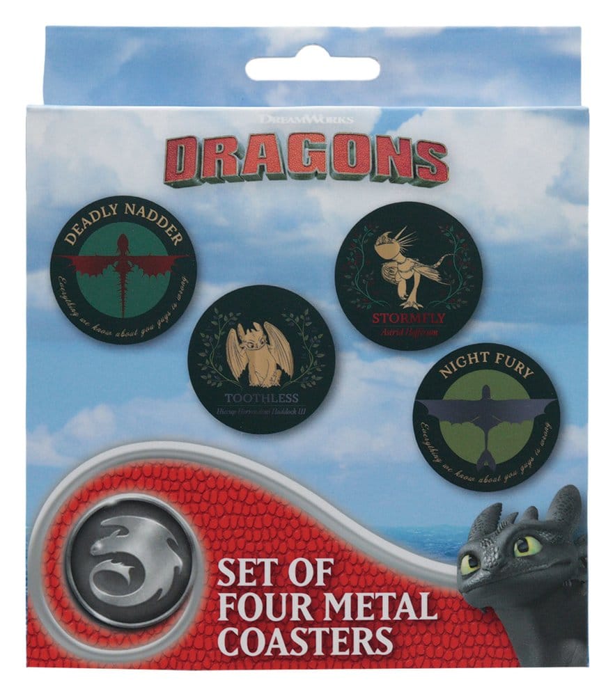 FaNaTtik How to Train Your Dragon Dragon Printed Metal 4-Pack Untersetzer