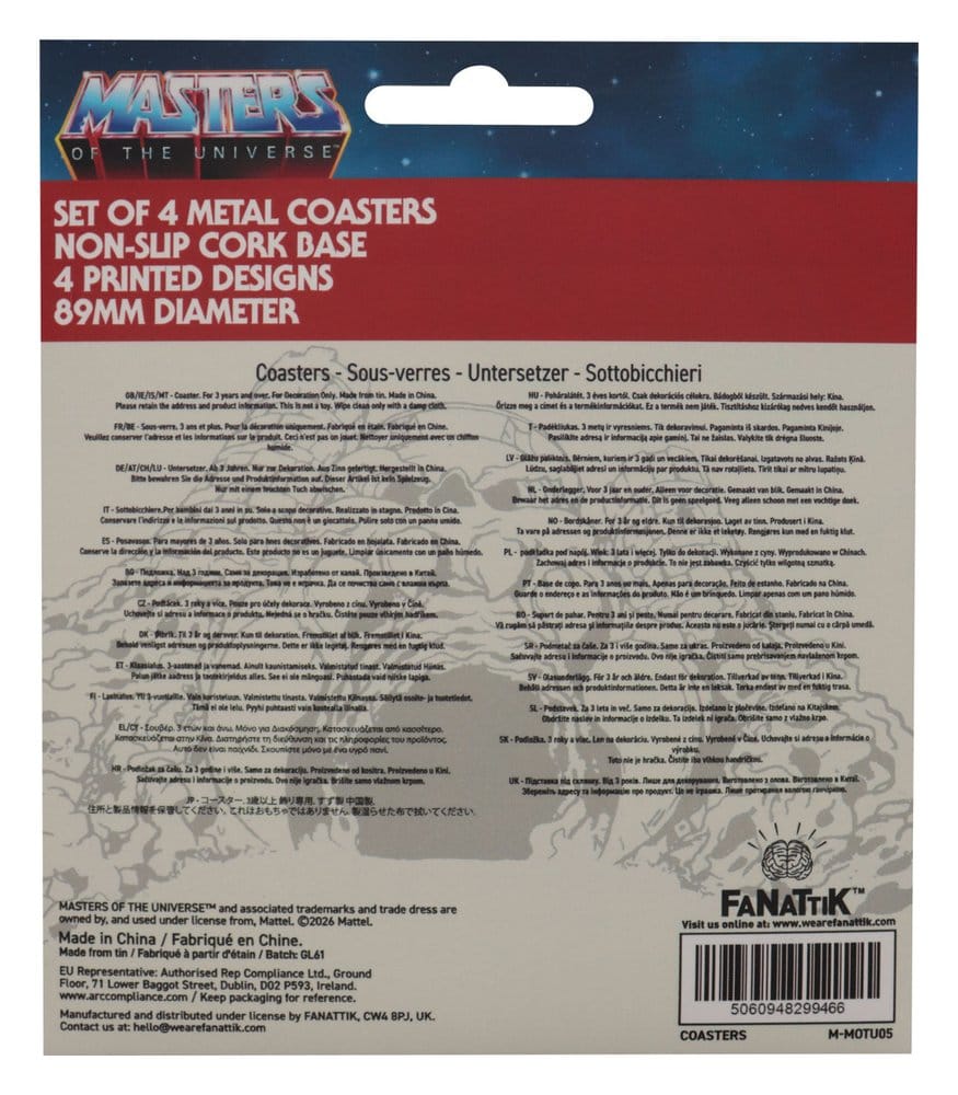 FaNaTtik Masters of the Universe 4er-Pack Printed Metal Untersetzer