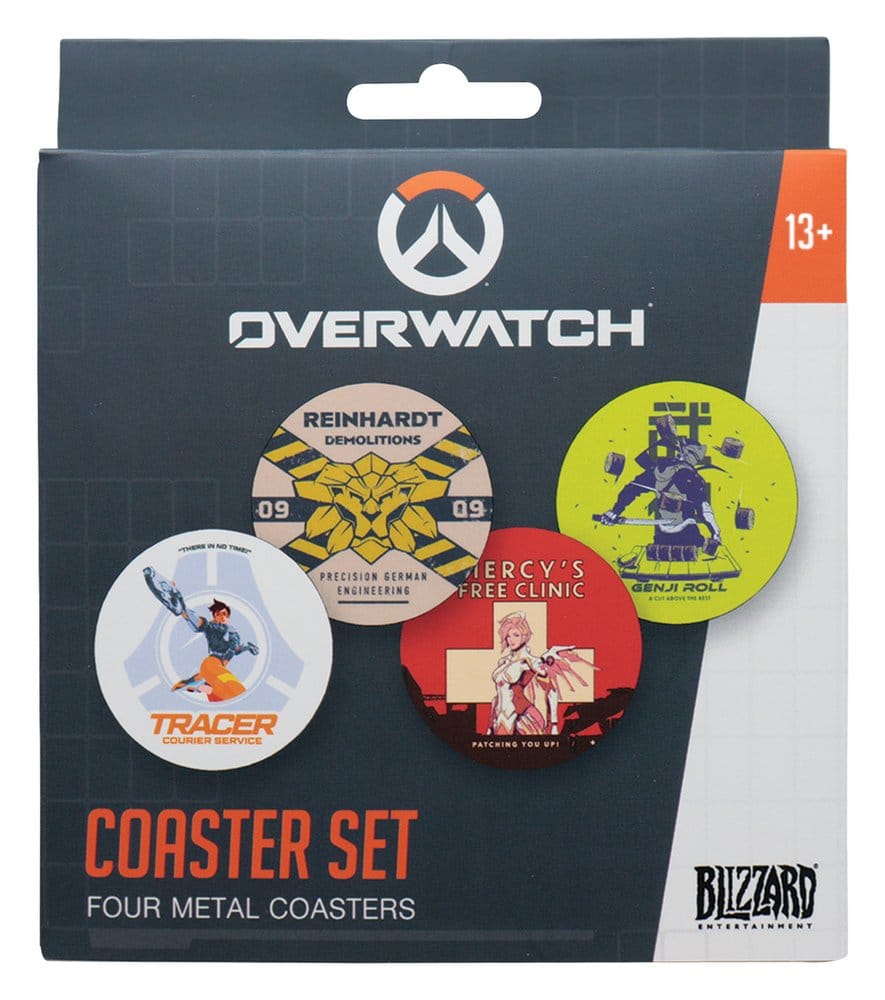 FaNaTtik Overwatch 4er-Pack Bedrucktes Metall Untersetzer