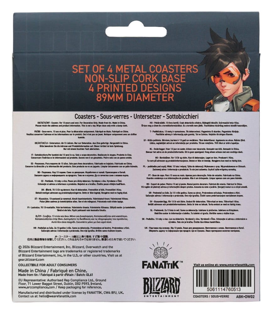 FaNaTtik Overwatch 4er-Pack Bedrucktes Metall Untersetzer