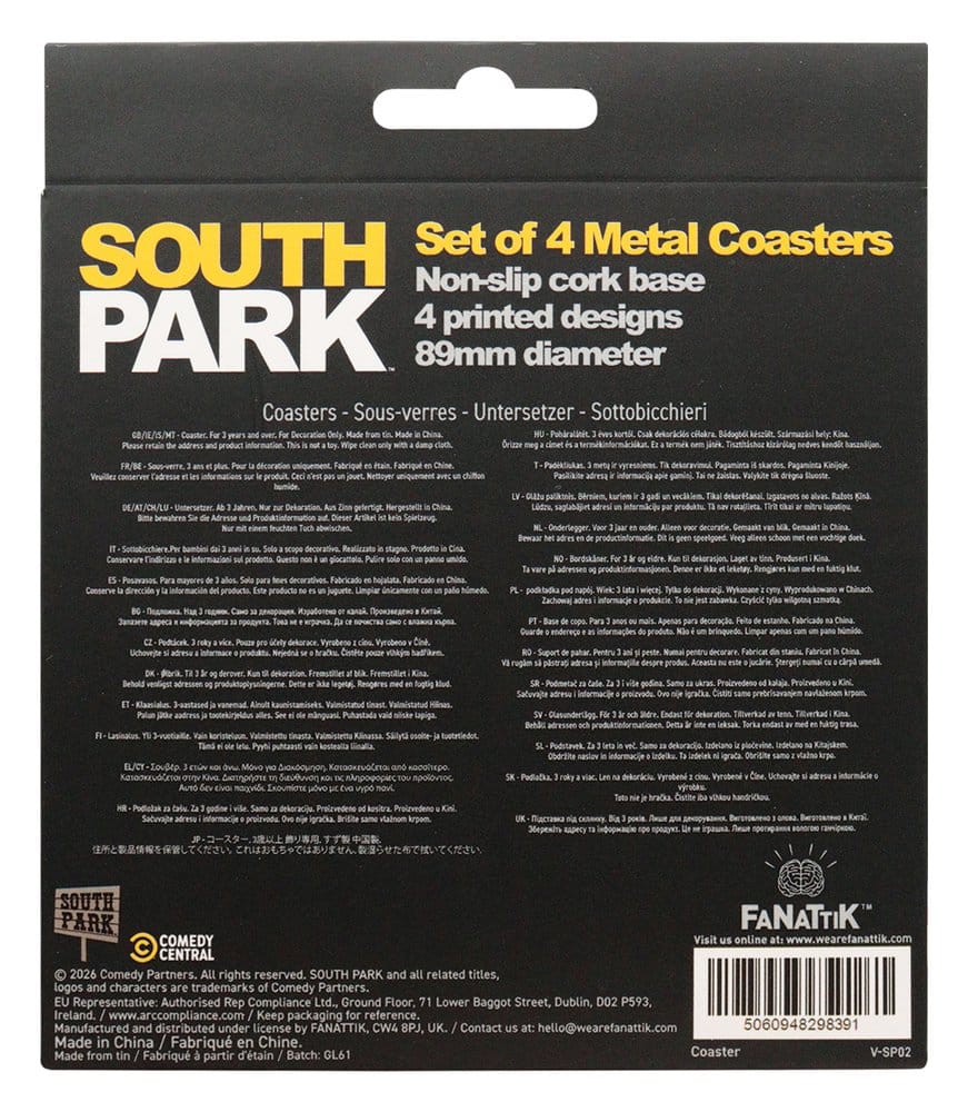 FaNaTtik South Park 4er-Pack Untersetzer