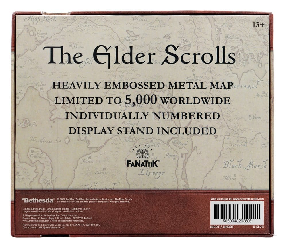 FaNaTtik The Elder Scrolls Metal Map Of Tamriel Limited Edition Replik