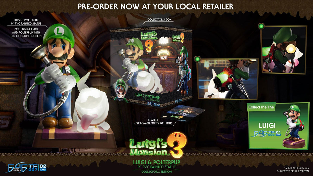 First 4 Figures Luigi’s Mansion 3 PVC Luigi & Polterpinscher Collector’s Edition Statue