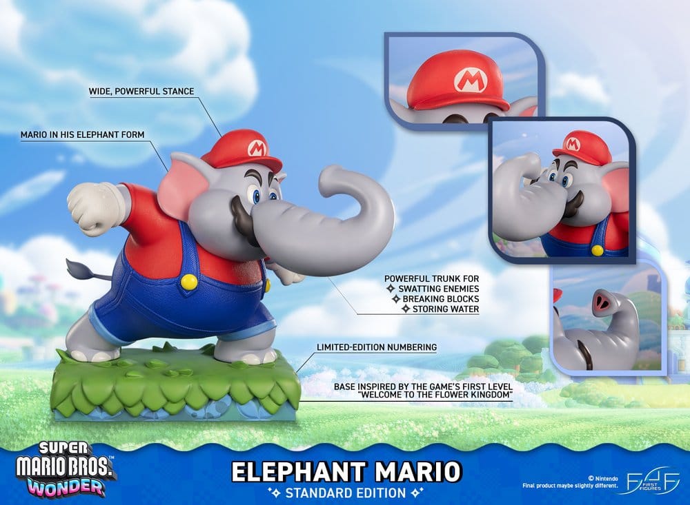 First 4 Figures Super Mario Bros. Wonder Elephant Mario Standard Edition Resin Statue