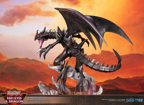 First 4 Figures Yu-Gi-Oh! Red-Eyes B. Dragon Black Colour Statue - Beschädigte Verpackung