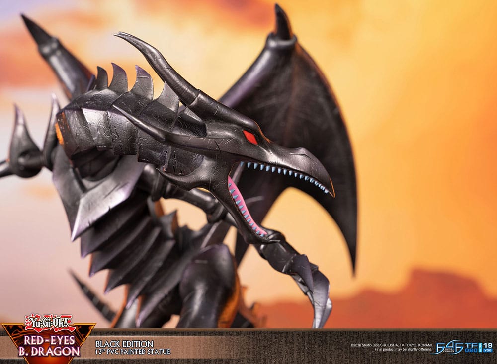 First 4 Figures Yu-Gi-Oh! Red-Eyes B. Dragon Black Colour Statue - Beschädigte Verpackung