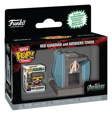 Funko AVD Red Guardian and Avengers Tower Bitty POP! Towns Vinyl Figur