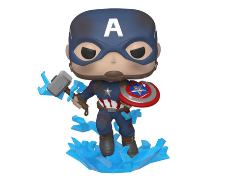 Funko Avengers Endgame Captain America w/Broken Shield & Mjölnir POP! Movies Vinyl Figur