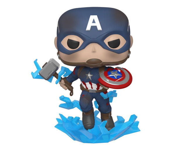 Funko Avengers Endgame Captain America w/Broken Shield & Mjölnir POP! Movies Vinyl Figur