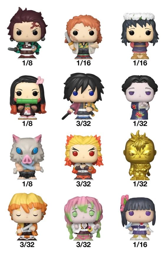 Funko Demon Slayer Kimetsu no Yaiba - The Movie Display (32) Bitty POP! Vinyl Figuren