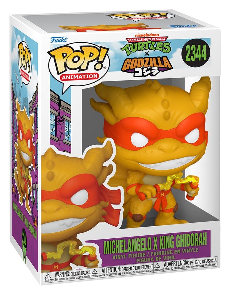 Funko Godzilla x Turtles Michelangelo X Ghidorah POP! Animation Vinyl Figur