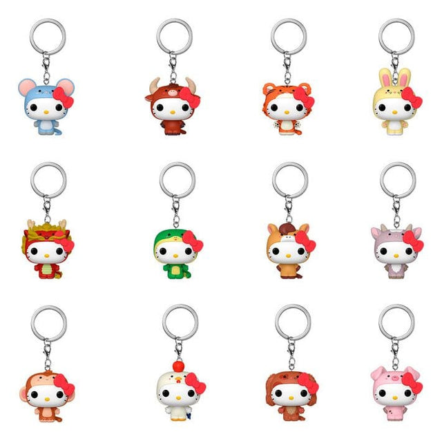 Funko Hello Kitty Mystery Animals Blind Box Display (12) Pocket POP! Vinyl Schlüsselanhänger