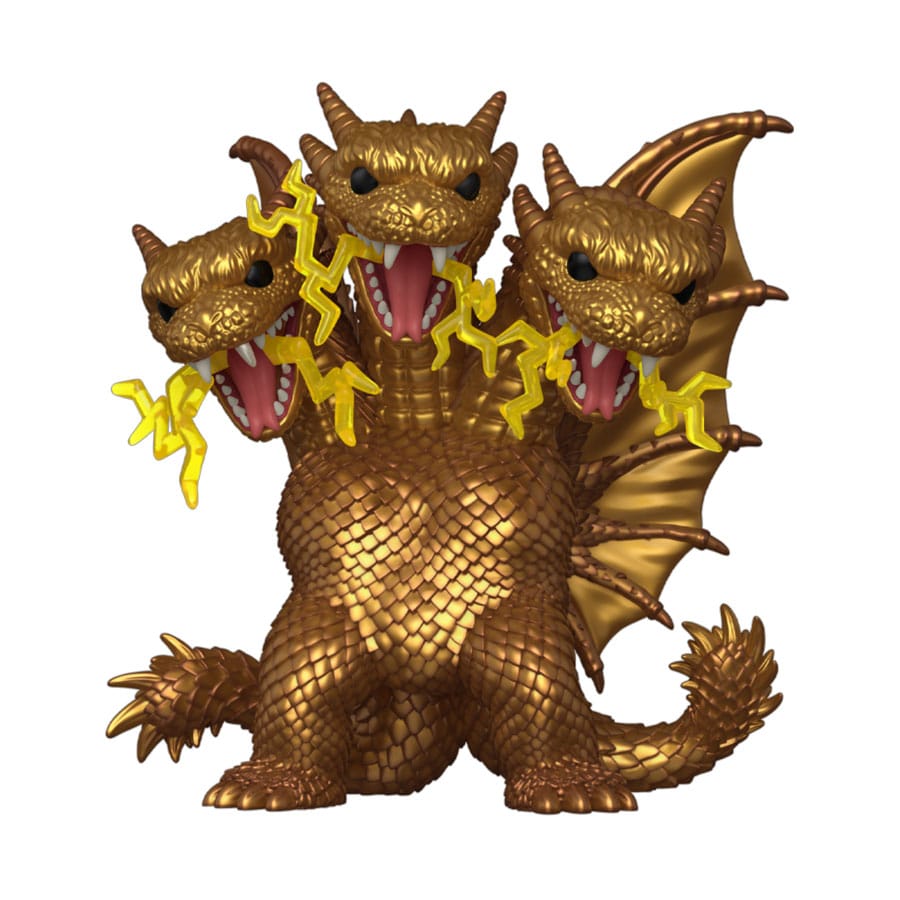 Funko *heo Exclusive Edition* Godzilla King Ghidora (Electric) Super Sized POP! Movies Vinyl Figur