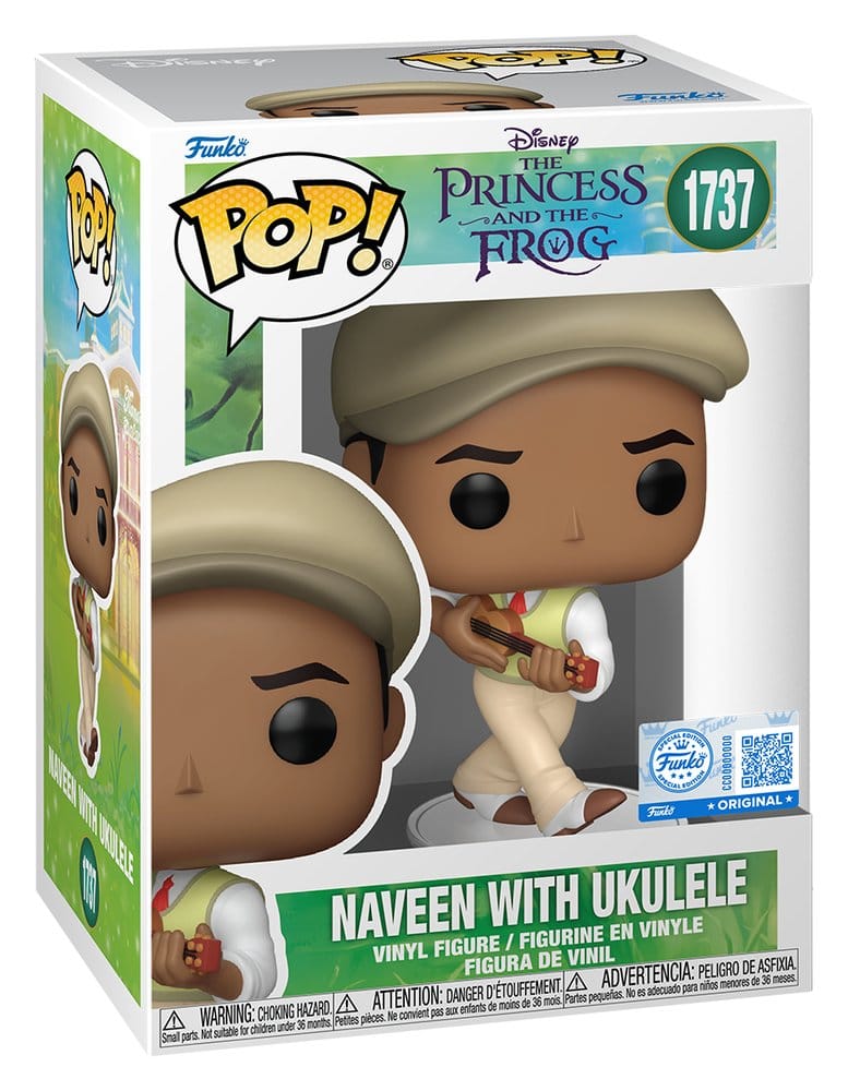 Funko Küss den Frosch Naveen w/Ukulele POP! Disney Vinyl Figur