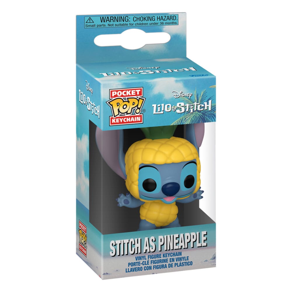 Funko Lilo & Stitch Stitch as Pineapple Display (12) Pocket POP! Vinyl Schlüsselanhänger