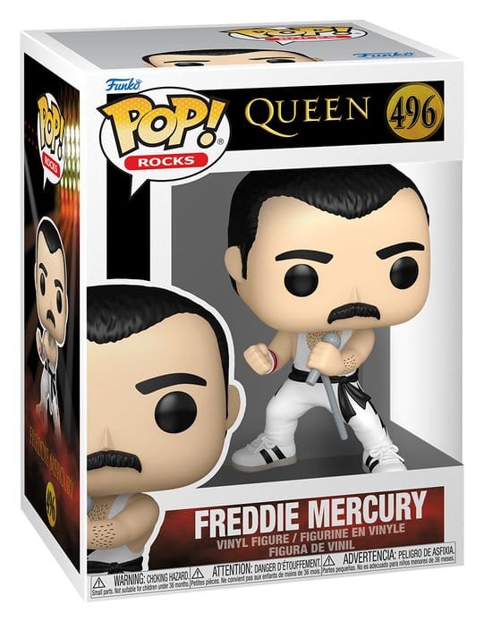 Funko Queen Freddie Mercury (white singlet) POP! Rocks Vinyl Figur