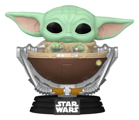 Funko Star Wars The Mandalorian and Grogu Grogu in Pram POP! Vinyl Wackelkopf-Figur