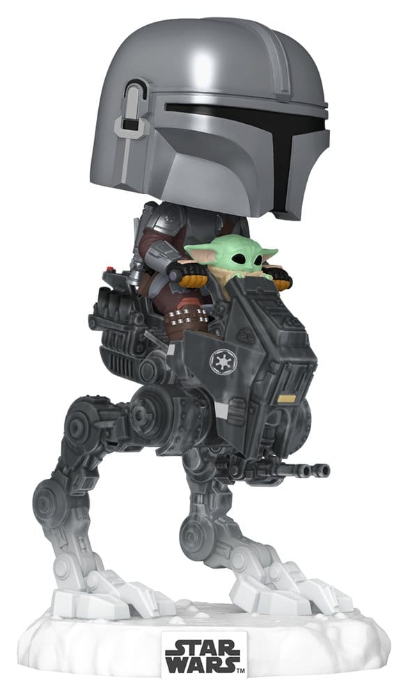 Funko Star Wars The Mandalorian and Grogu The Mandalorian with Grogu in Imperial Remnant AT-RT POP! Rides Deluxe Vinyl
