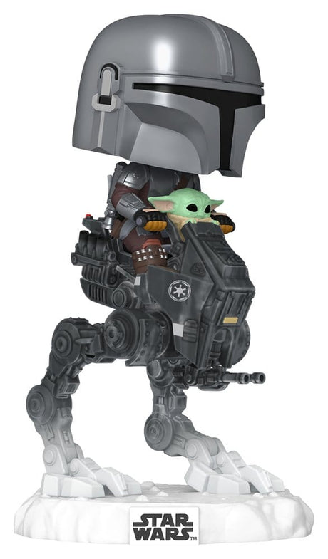Funko Star Wars The Mandalorian and Grogu The Mandalorian with Grogu in Imperial Remnant AT-RT POP! Rides Deluxe Vinyl