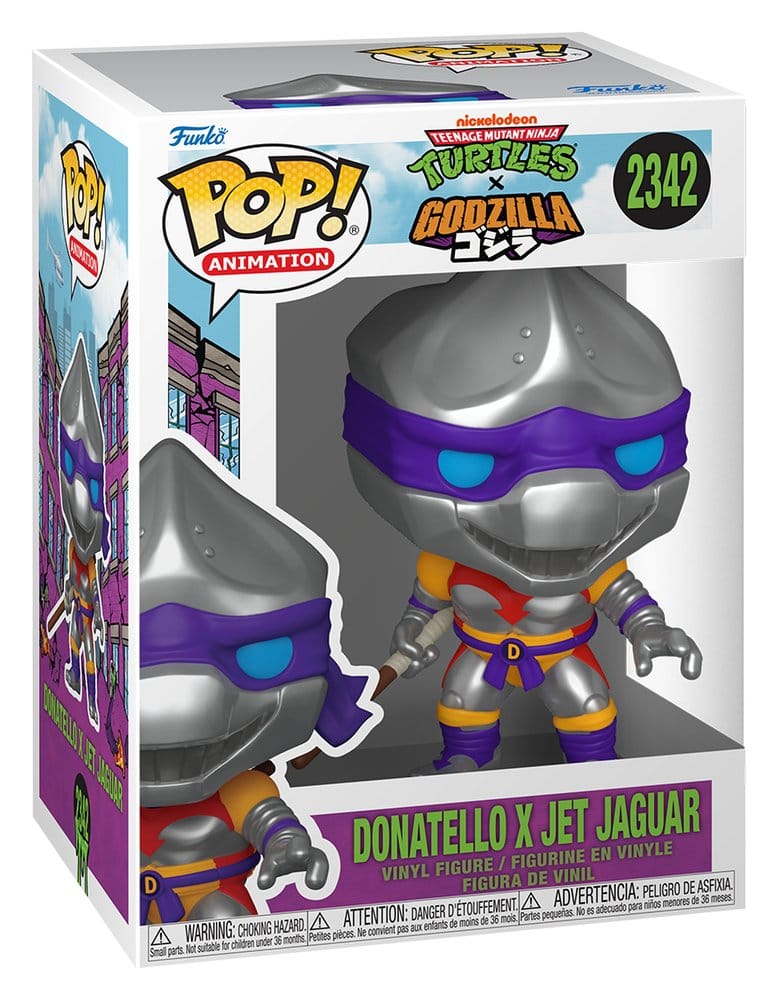 Funko Teenage Mutant Ninja Turtles x Godzilla Donatello x Jet Jaguar POP! Animation Vinyl Figur