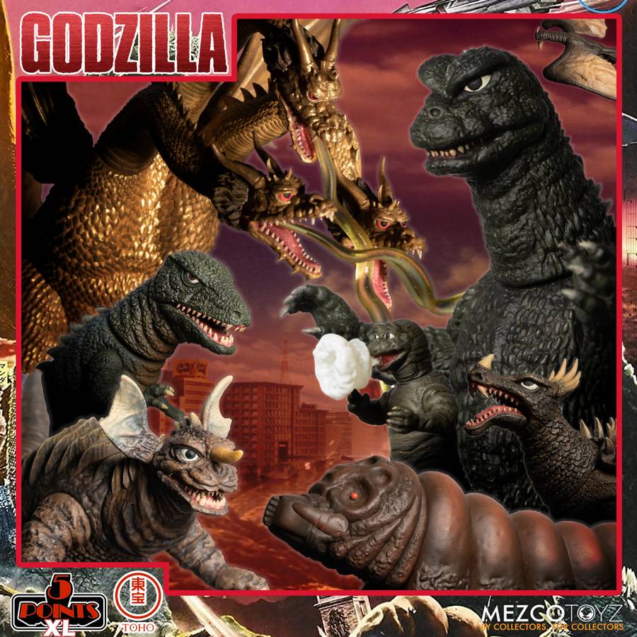 Godzilla - Destroy All Monsters 1968 5 Points XL Box Set Round 2 Actionfiguren