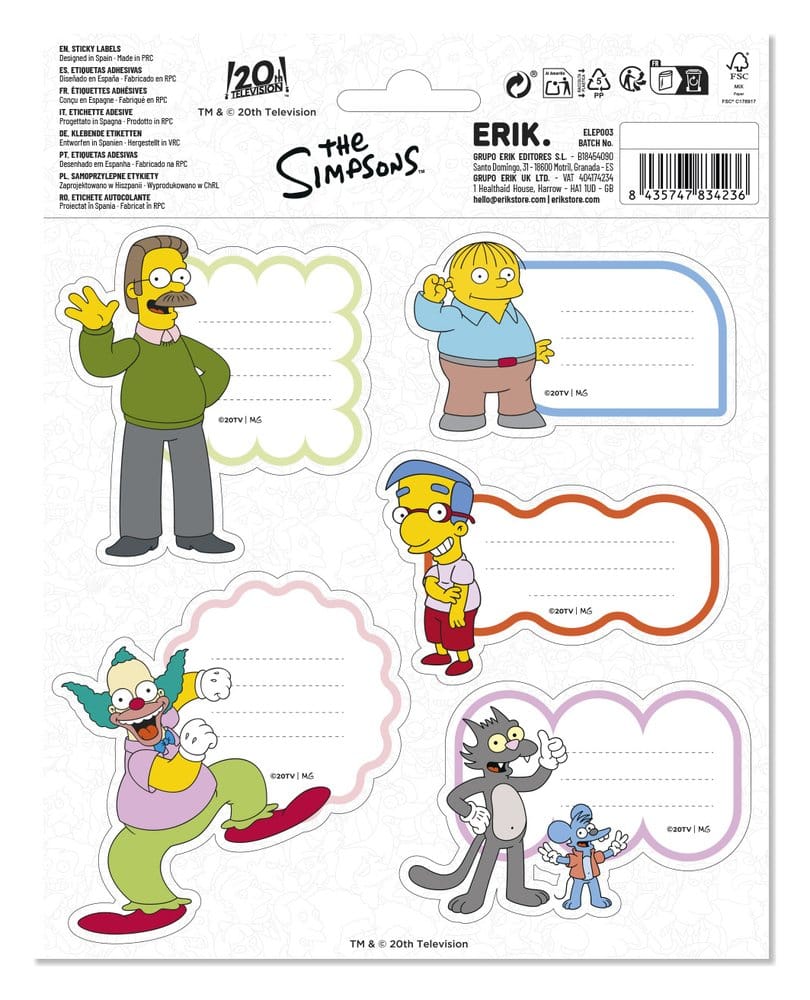 Grupo Erik Die Simpsons Selbstklebende Etiquetten Premium (10)